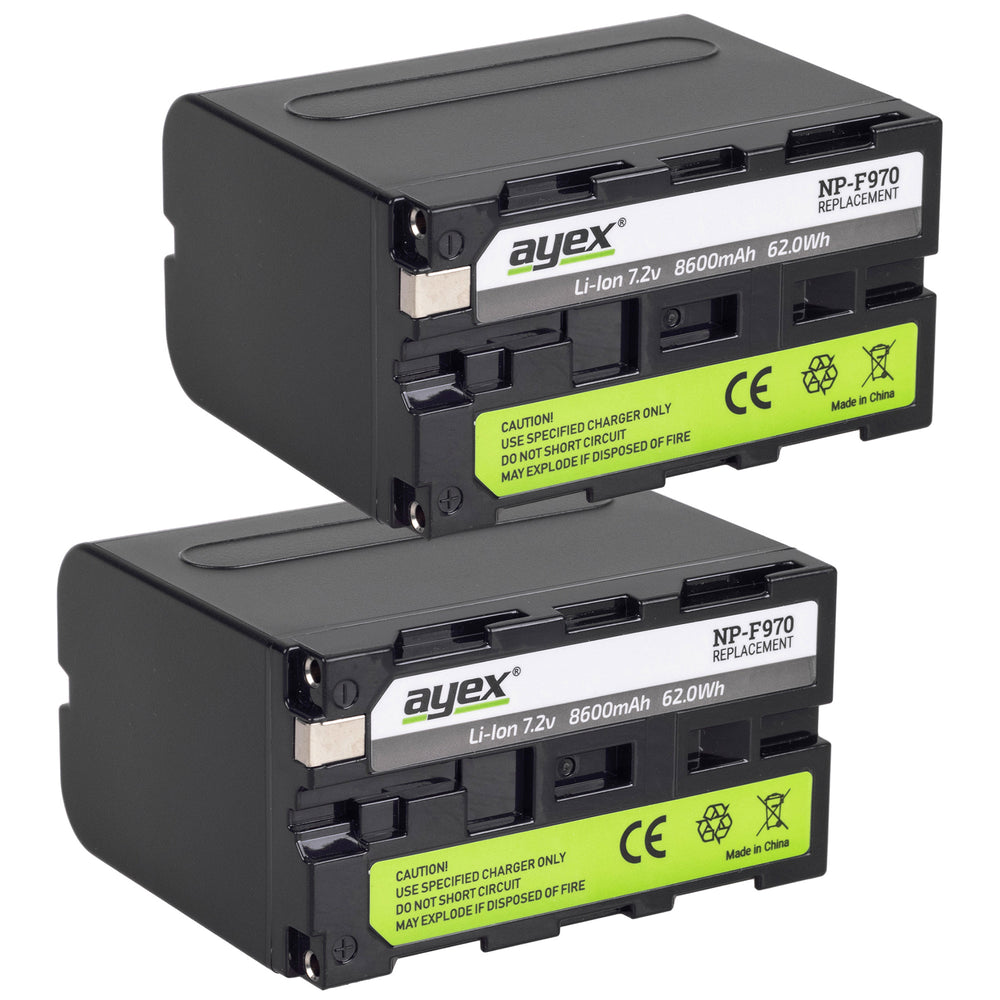 NP-F970 Akku 2er Set für z.B. Sony Camcorder ersetzt NP-F960 NP-F750 NP-F950 NP-F730 NP-F930 o.ä.