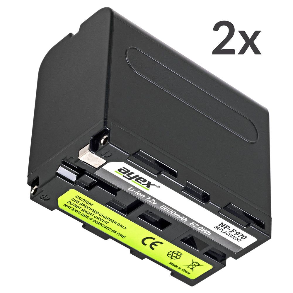 NP-F970 Akku 2er Set für z.B. Sony Camcorder ersetzt NP-F960 NP-F750 NP-F950 NP-F730 NP-F930 o.ä.