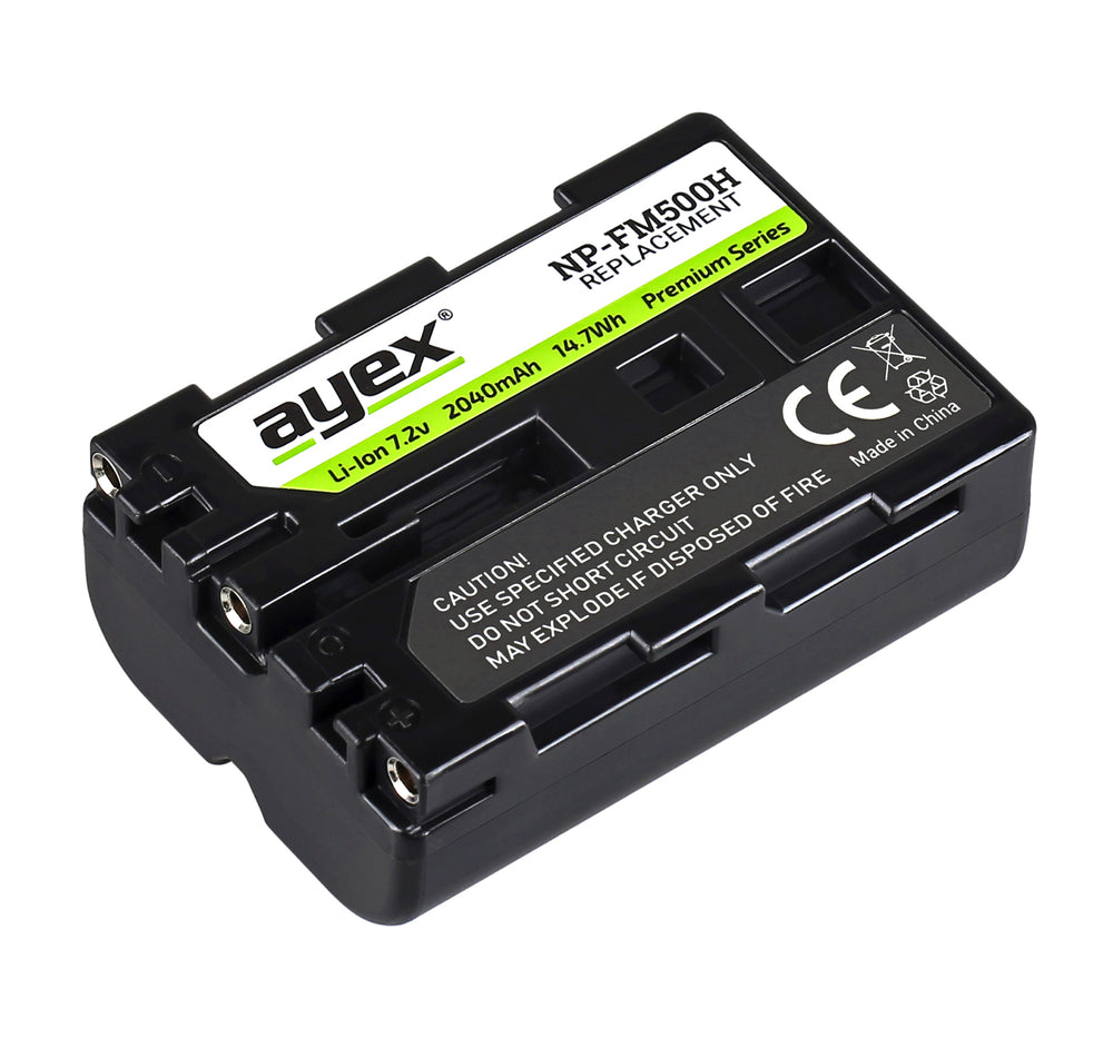 NP-FM500H Akku 2er Set für Sony Alpha Kameras zB SLT-A99 II A77 A100 A560 A700 A850 A900 2040mAh