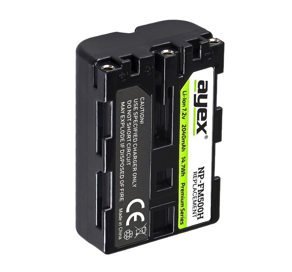 NP-FM500H Akku 2er Set für Sony Alpha Kameras zB SLT-A99 II A77 A100 A560 A700 A850 A900 2040mAh