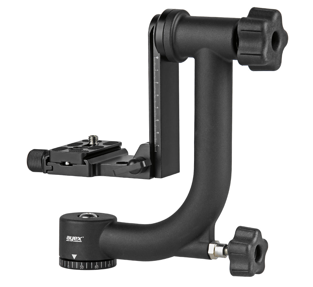 ayex Gimbal Stativkopf für Teleobjektive 360° Panorama Gimbal Head mit Schnellwechselplatte