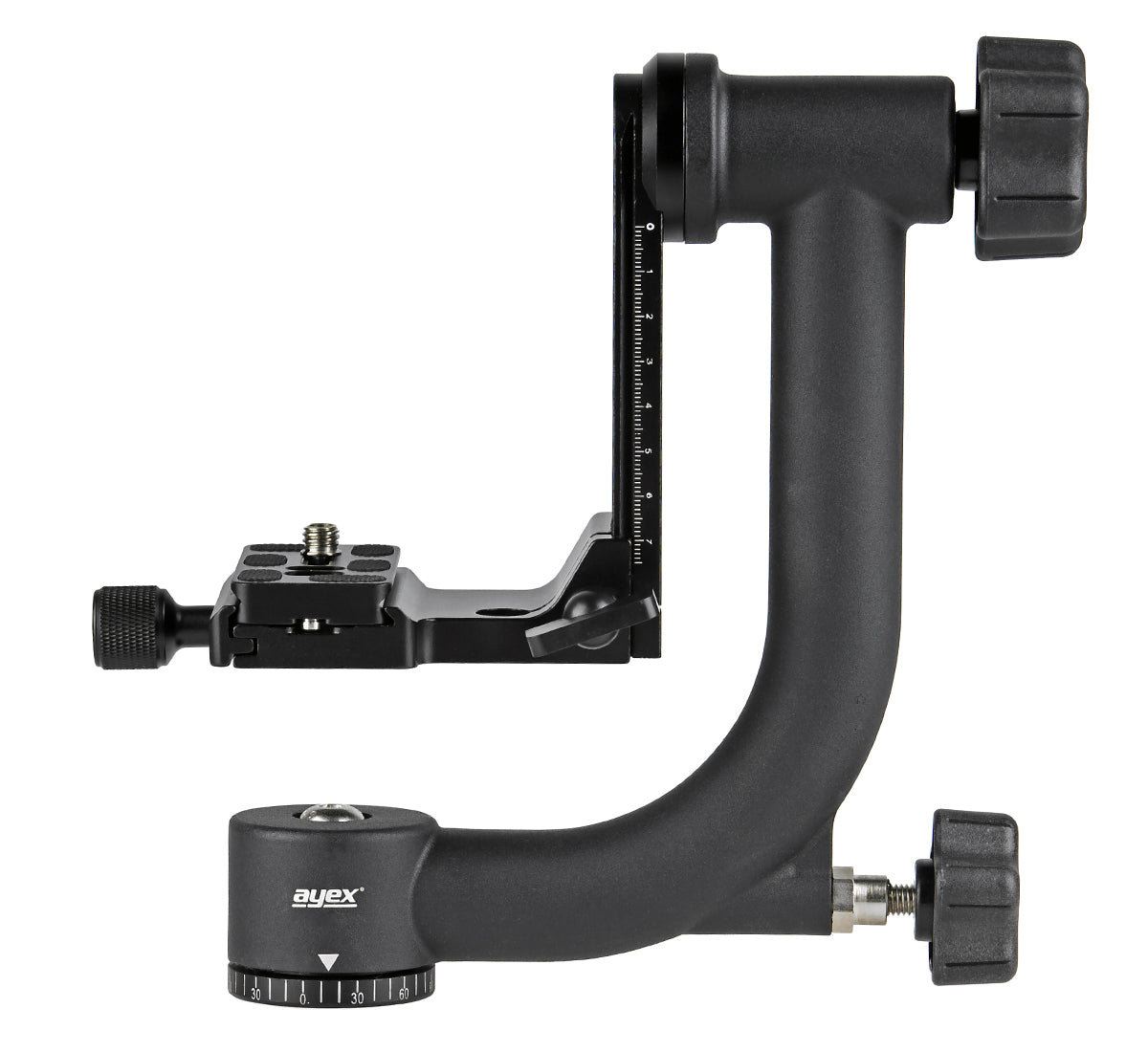 ayex Gimbal Stativkopf für Teleobjektive 360° Panorama Gimbal Head mit Schnellwechselplatte