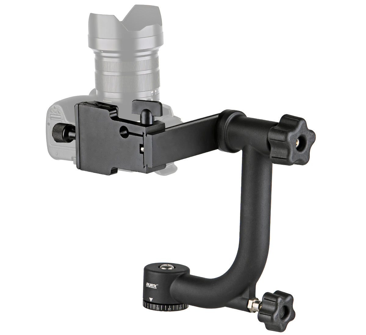 ayex Gimbal Stativkopf für Teleobjektive 360° Panorama Gimbal Head mit Schnellwechselplatte