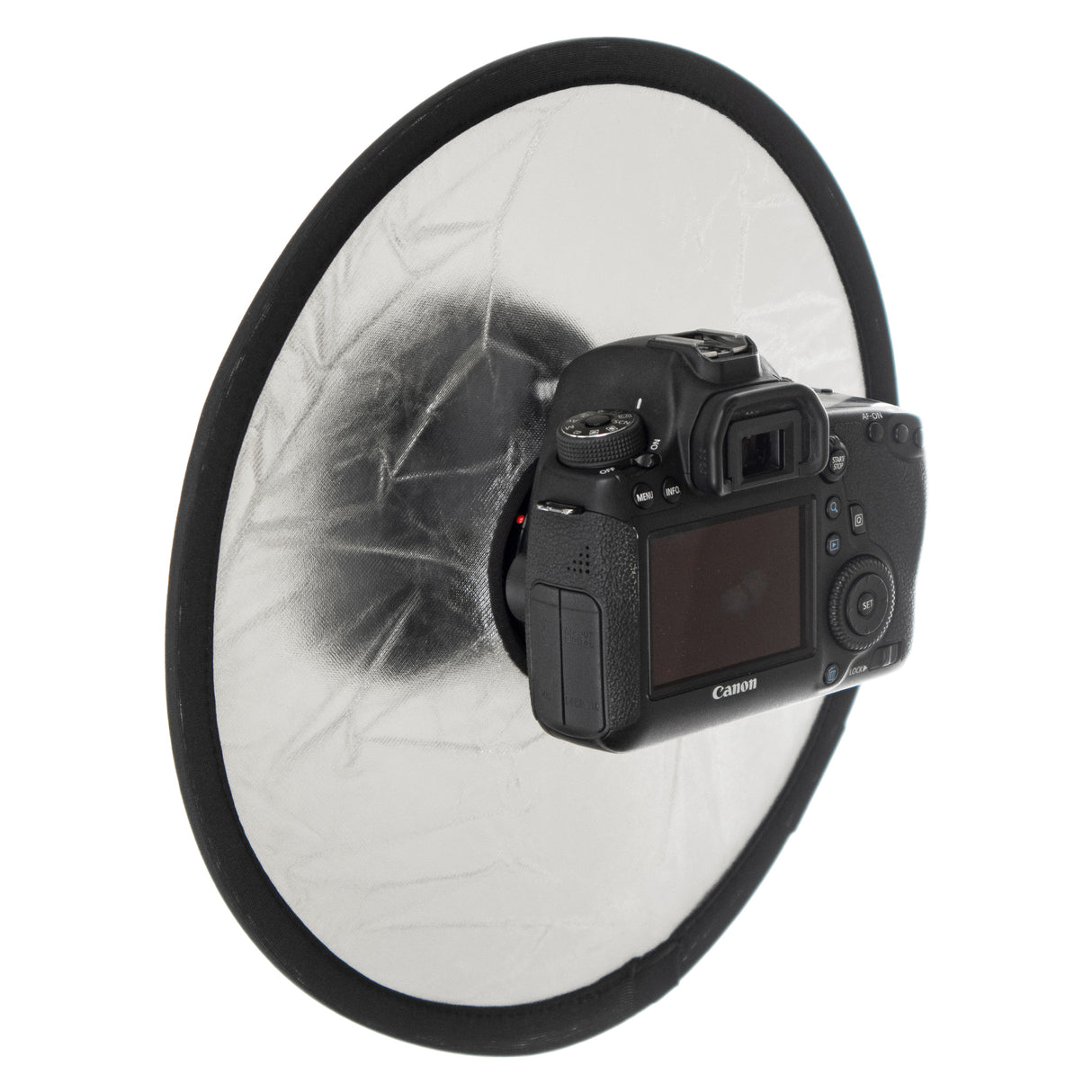 2in1 Faltreflektor Mount Lichtreflektor rund mit Objektivöffnung Gold/Silber 30cm