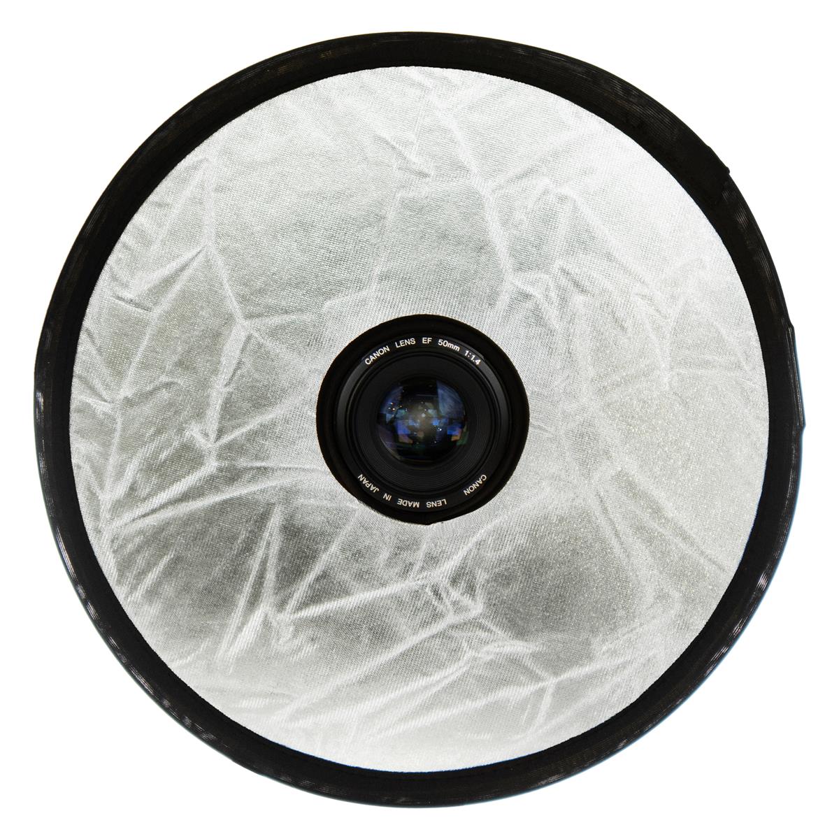 2in1 Faltreflektor Mount Lichtreflektor rund mit Objektivöffnung Gold/Silber 30cm