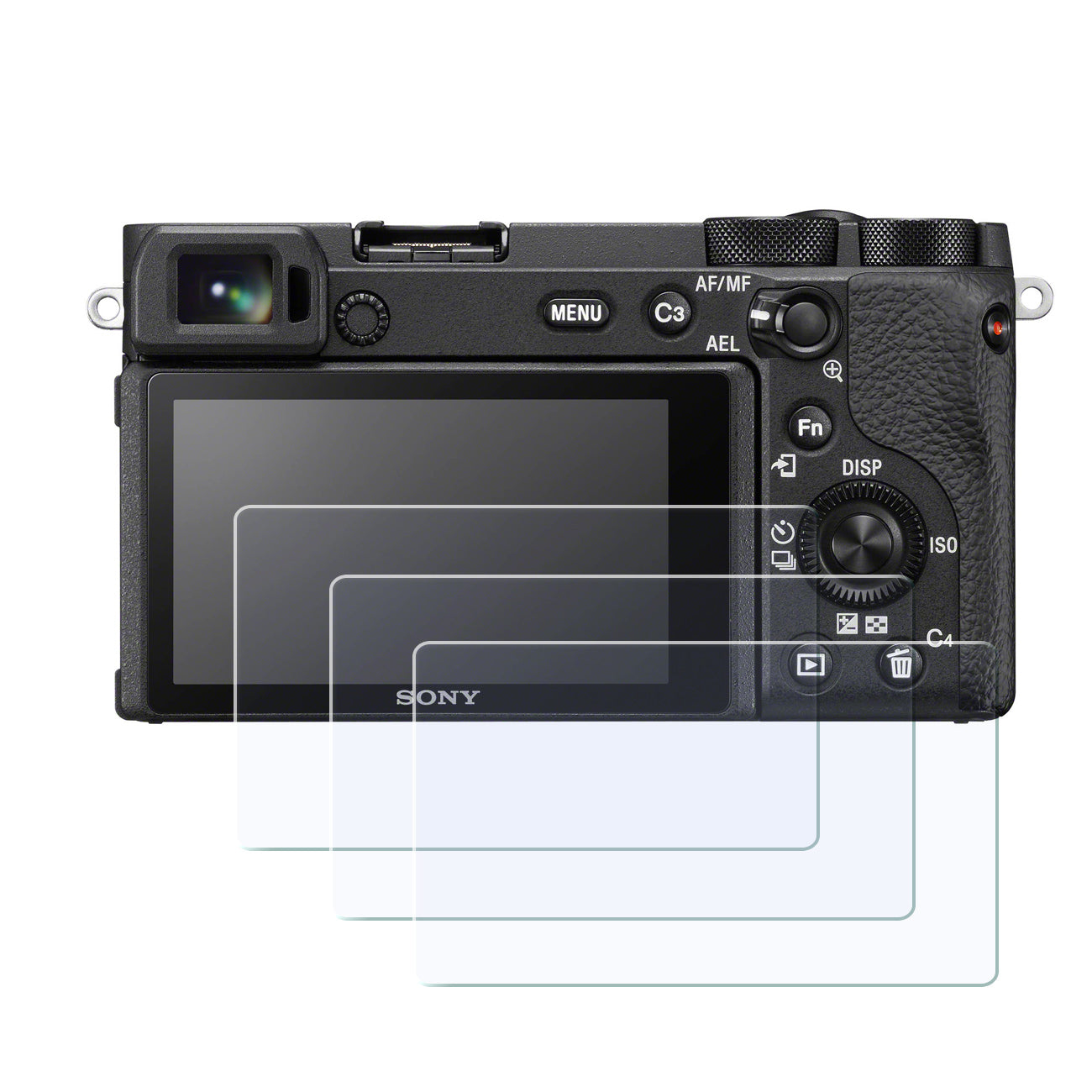 Display-Schutzglas für Sony A6600, A6500, A6400, A6300, A6000, A5000 – 0,3 mm 9H gehärtetes Glas 3 Stück