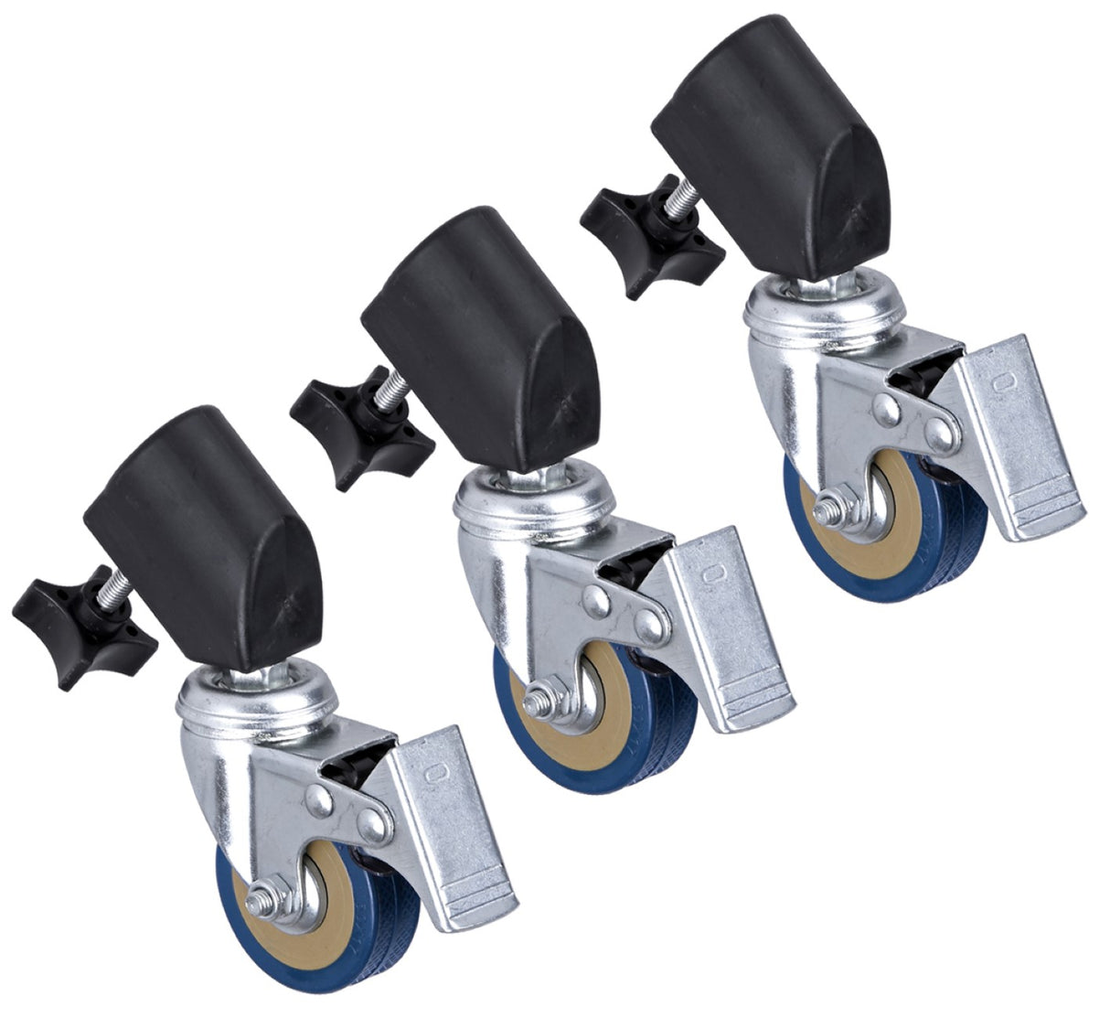 Stativrollen Pro 3er Set für Lampenstative mit Feststellbremsen ideal auf Holzböden Fliesen Teppich
