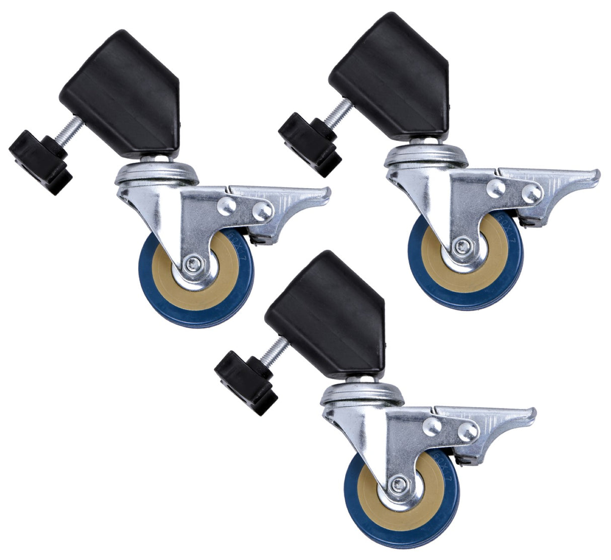 Stativrollen Pro 3er Set für Lampenstative mit Feststellbremsen ideal auf Holzböden Fliesen Teppich