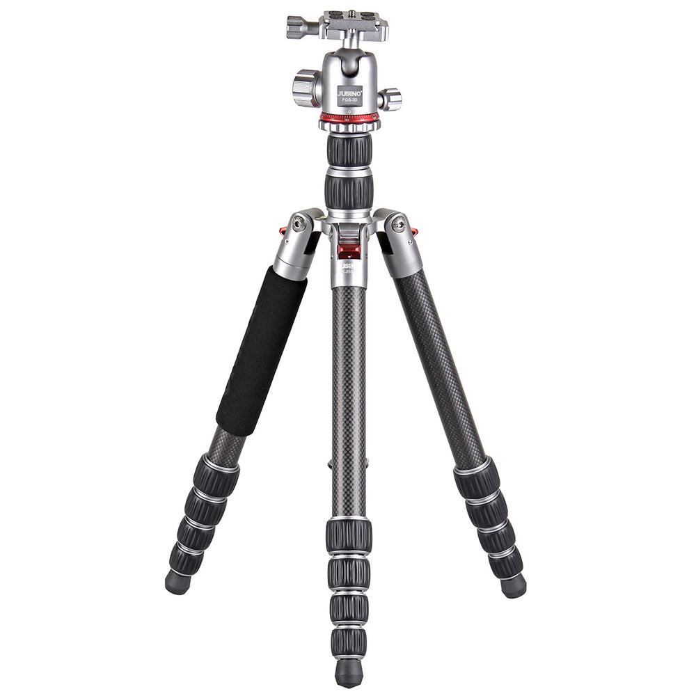 JUSINO Vielseitiges Karbon Tripod mit Monopod-Funktion bis 158cm 8kg + Kugelkopf TK-2535C FGS-30