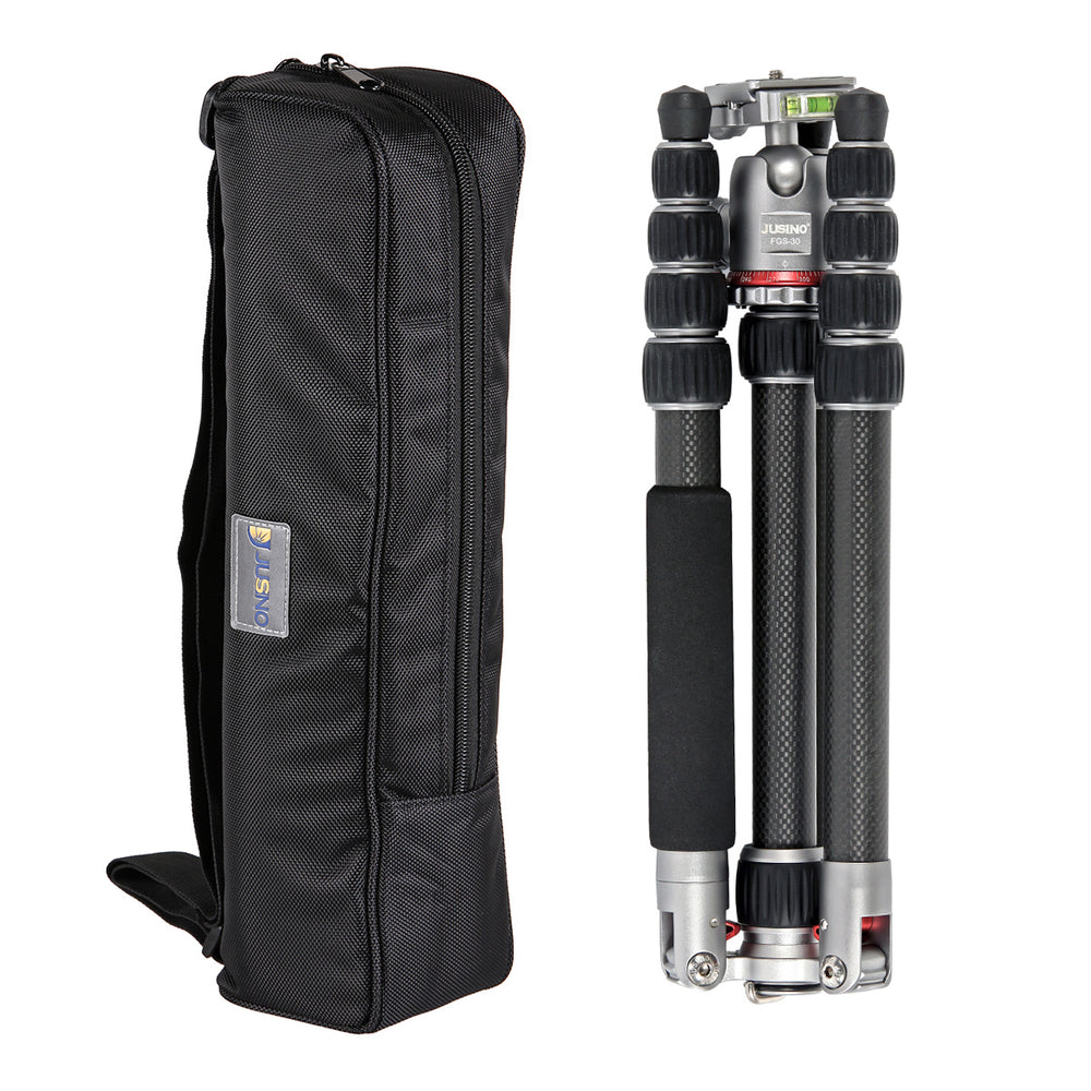 JUSINO Vielseitiges Karbon Tripod mit Monopod-Funktion bis 158cm 8kg + Kugelkopf TK-2535C FGS-30