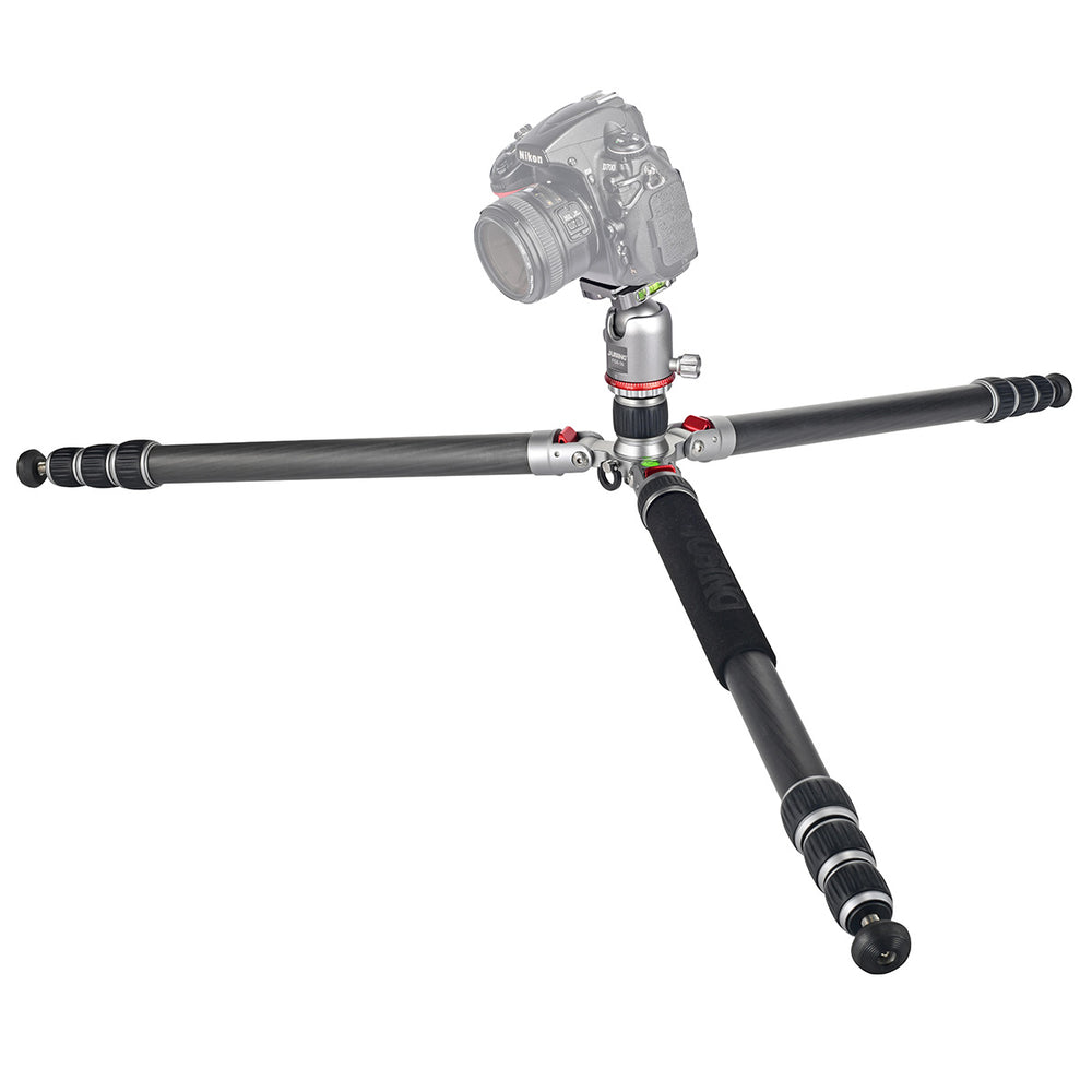 JUSINO Karbon Traveller Tripod mit Kugelkopf Monopod-Funktion bis 171,5cm 15kg TK-284C FGS-36