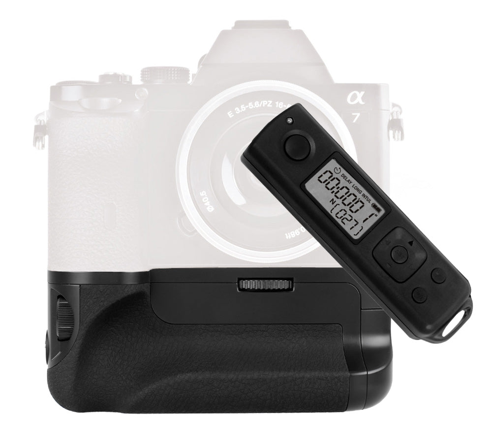 Meike Batteriegriff für Sony Alpha A7 A7R A7S mit Timer-Fernauslöser wie VG-C1EM