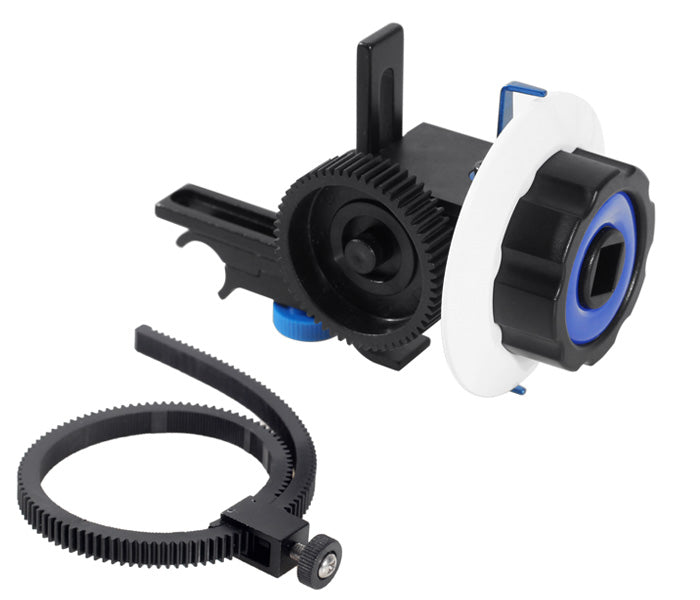 Schärfezieheinrichtung Follow Focus F0 mit Schnellspann + Zahnkranz für DSLR Rig