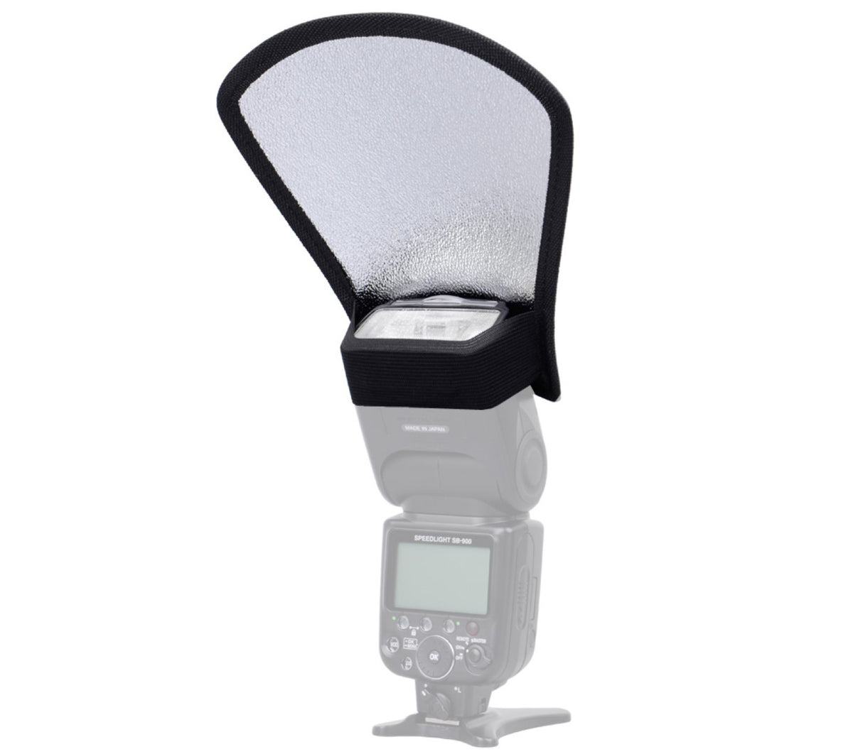 Universal Blitzdiffusor Reflektorkarte silber-weiß für Aufsteckblitze