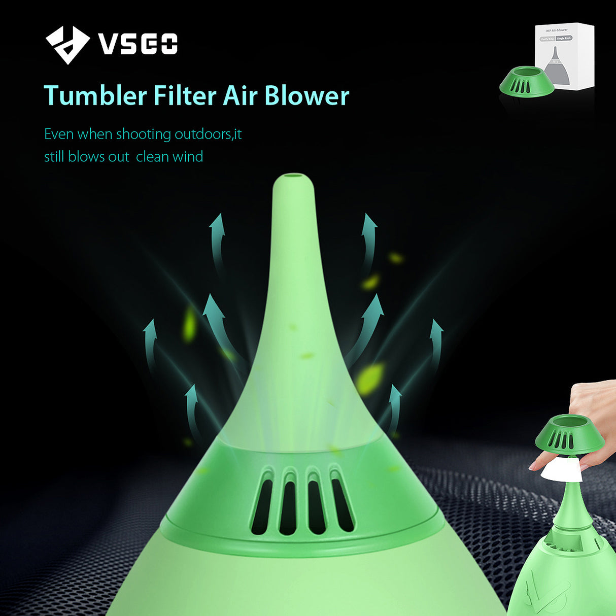 VSGO Air Blower Grün Blasebalg für Objektiv- & Sensorreinigung