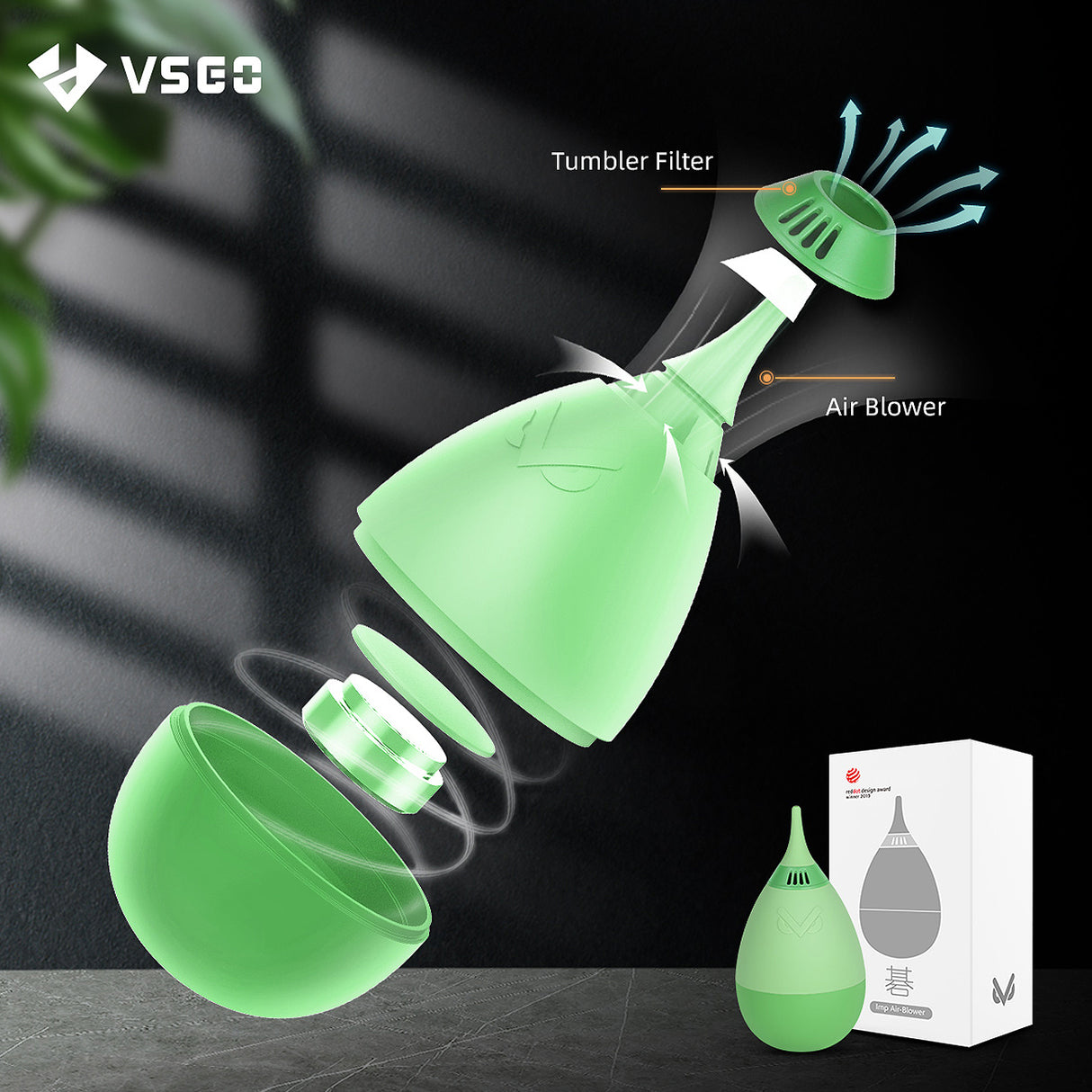VSGO Air Blower Grün Blasebalg für Objektiv- & Sensorreinigung