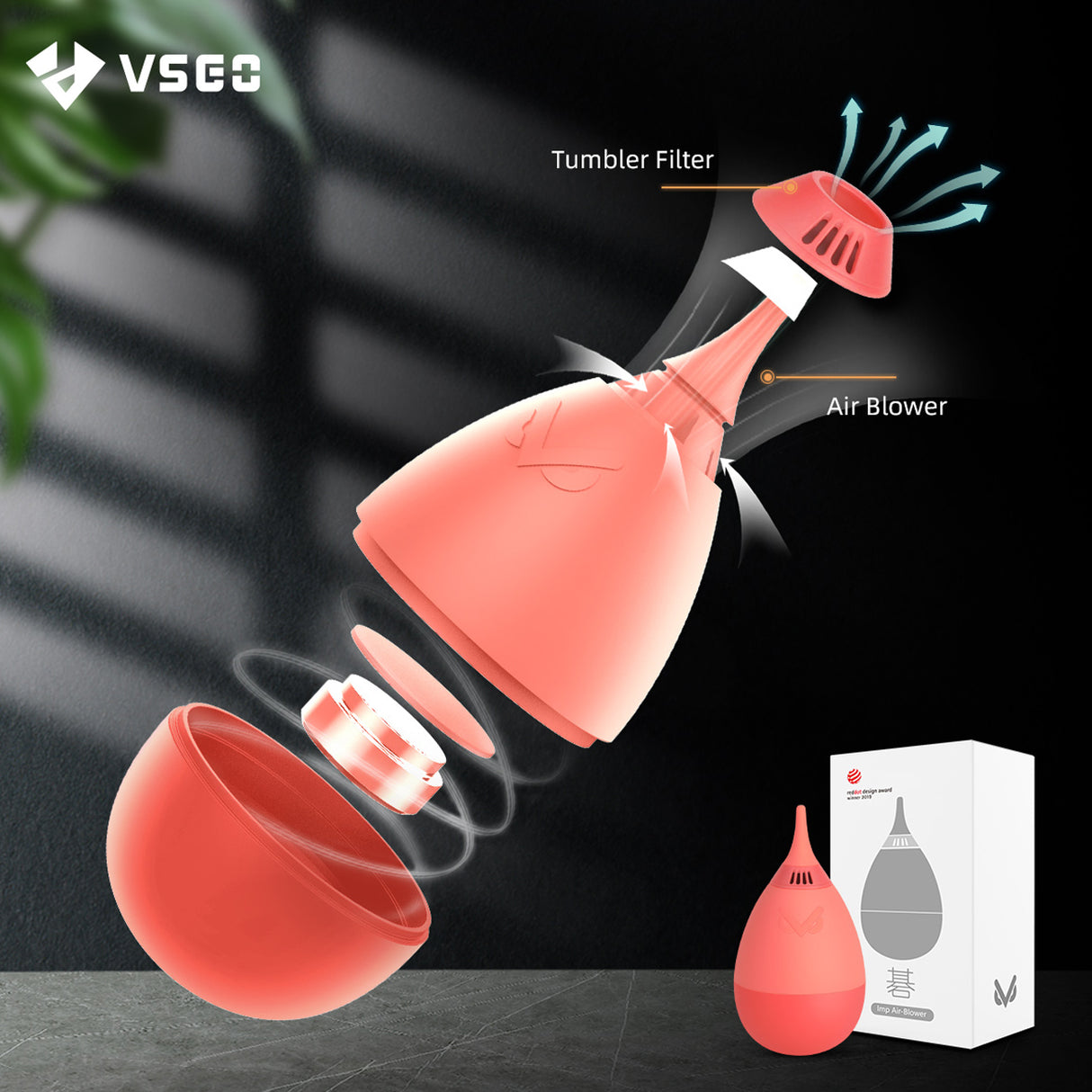 VSGO Air Blower Orange Blasebalg zur Reinigung von Kamera, Sensor & Objektiv