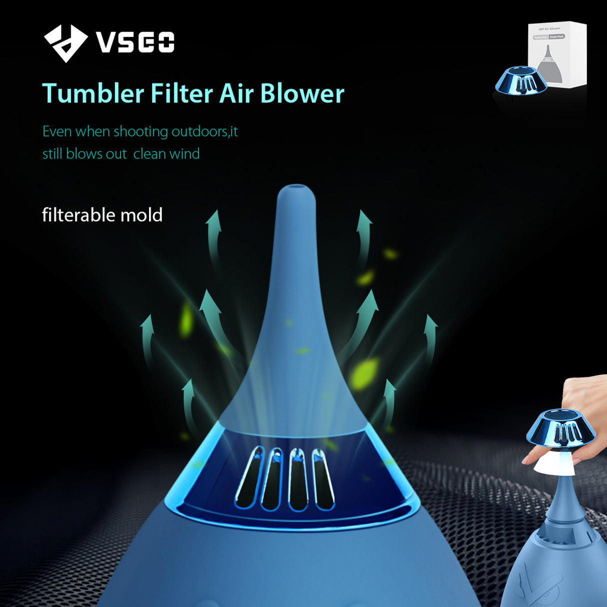 VSGO Air Blower Blau Blasebalg zur Reinigung von Kamera & Objektiv
