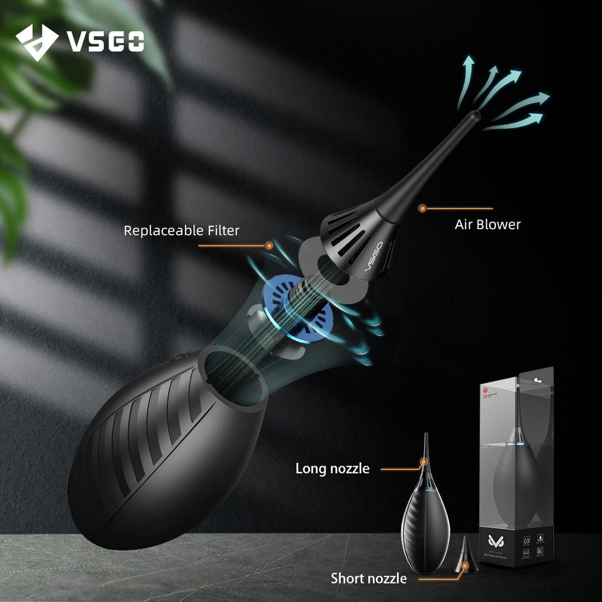 VSGO Air Blower Klassischer Blasebalg für Kamera, Objektiv & Sensor
