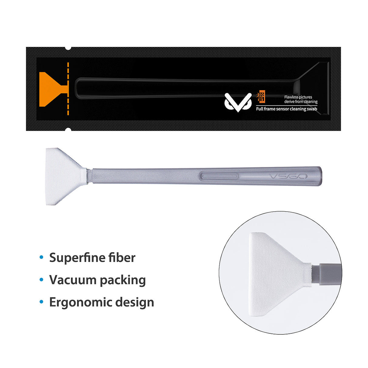 VSGO Sensor Reinigungsswabs 24 Stück für Vollformat-Kameras 24mm