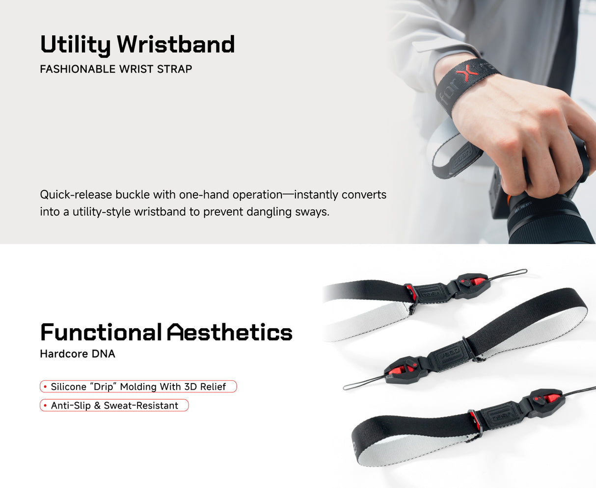 VSGO Black Snipe Urban Kamera-Handgurt (Q-Black) – mit Quick-Release & 360° Anti-Twist-Sicherung