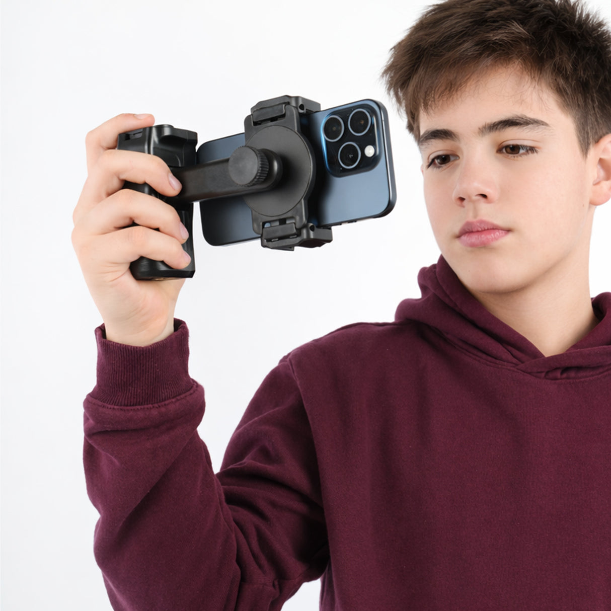 Magnetischer Smartphone Vlogging-Grip mit Bluetooth-Fernauslöser, Stativ- & Cold-Shoe-Anschluss