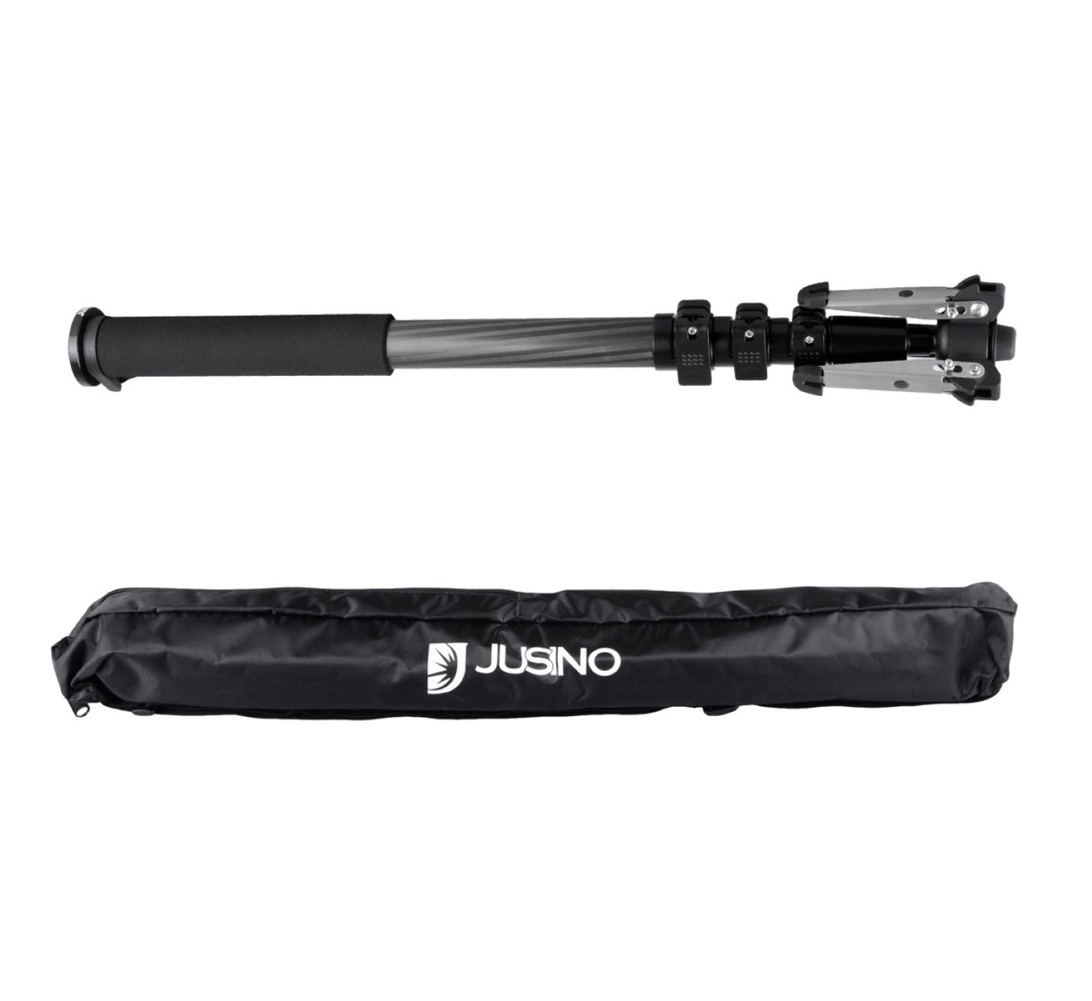 JUSINO Carbon Monopod mit Standspinne Clipverschlüsse bis 12kg 177cm VM-361EC