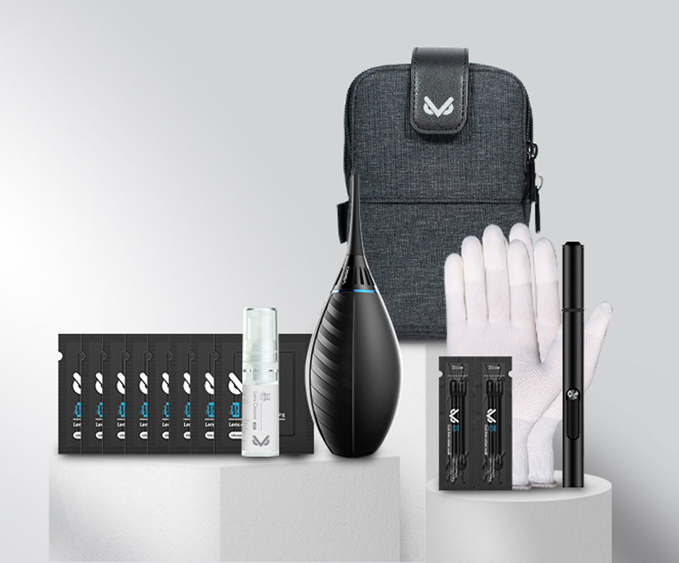 VSGO Professionelles Kamera-Reinigungsset mit Tasche Blasebalg Reinigungsstift & Spray VS-A3E