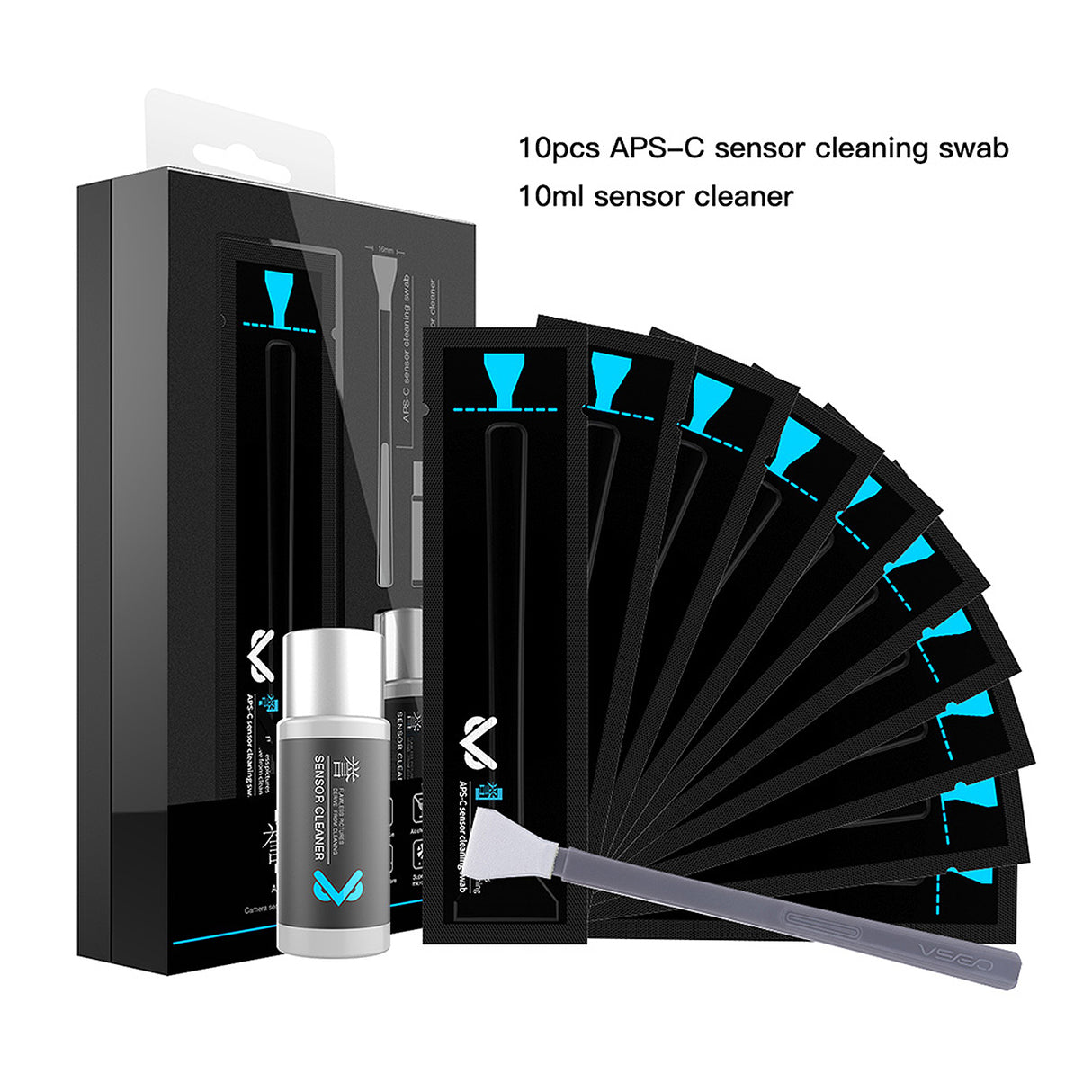 VSGO Sensor Reinigungskit für APS-C Kameras inkl. Flüssigkeit & Swabs