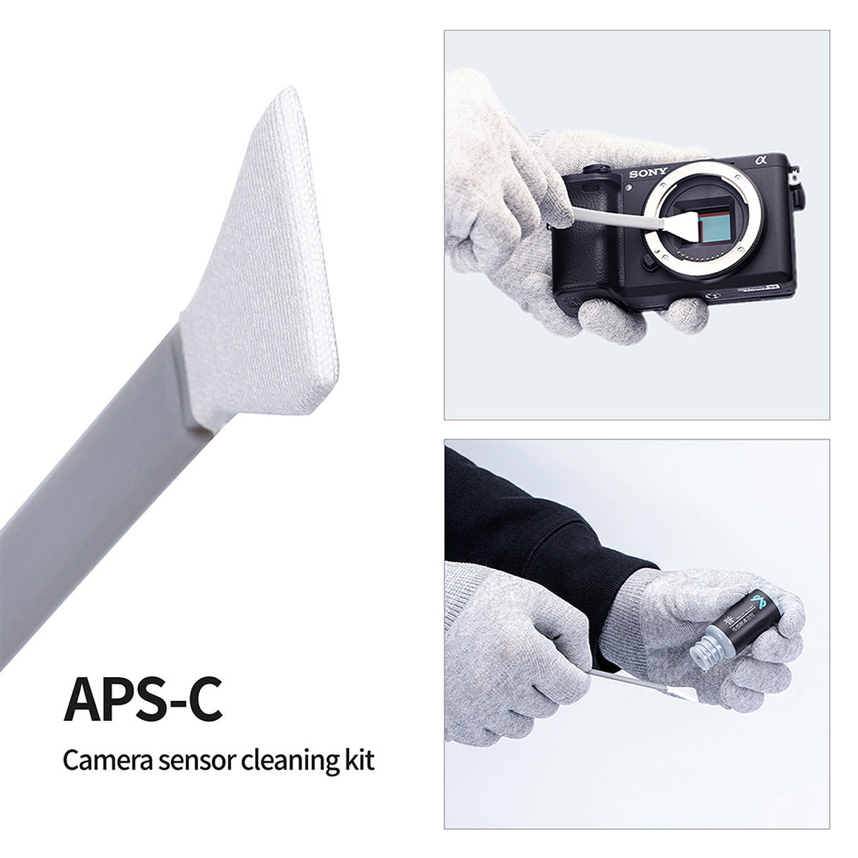 VSGO Sensor Reinigungskit für APS-C Kameras inkl. Flüssigkeit & Swabs