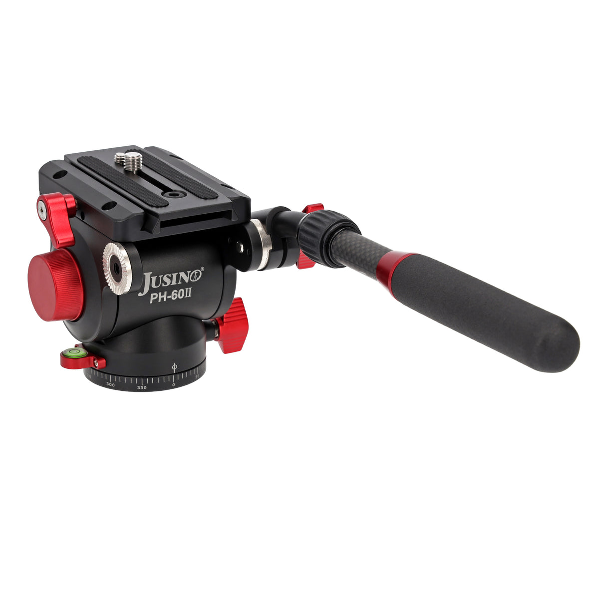 JUSINO Profi Alu Fluid-Videoneiger variabler Führungshebel bis 10kg Tragkraft PH-60 II