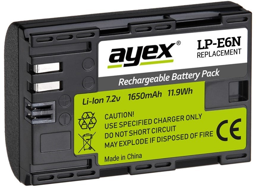 2 Stück ayex LP-E6N Akku - für Canon Kameras wie EOS R