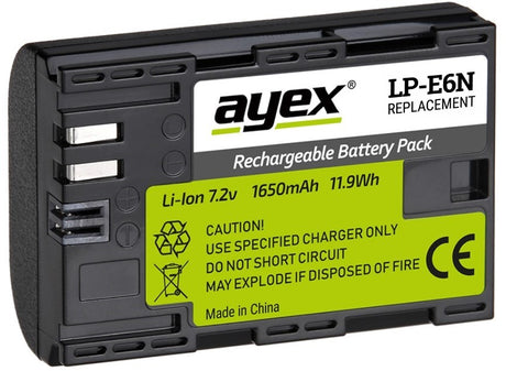 2 Stück ayex LP-E6N Akku - für Canon Kameras wie EOS R