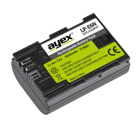 2 Stück ayex LP-E6N Akku - für Canon Kameras wie EOS R