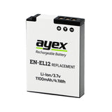EN-EL12 Akku 2 Stück für Nikon z.B. Coolpix S610c