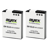 EN-EL12 Akku 2 Stück für Nikon z.B. Coolpix S610c