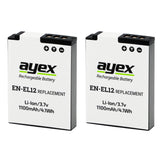 EN-EL12 Akku 2 Stück für Nikon z.B. Coolpix S610c