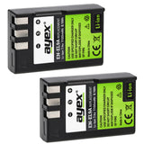 ayex Power-Set mit 2x EN-EL9a Akkus + USB Ladegerät für zB Nikon D40 D40x D60 D3000 D5000