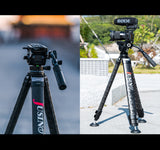 JUSINO Karbon Profi-Videostativ Tripod bis 130cm 18kg belastbar Transporttasche KA-50