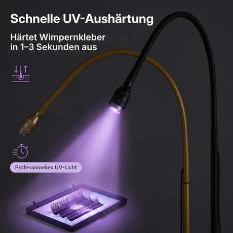 Profi-UV-Lampe 6 W mit Fußpedal & flexiblem Schwanenhals für Nagel-, Wimpern- und Brow-Studio