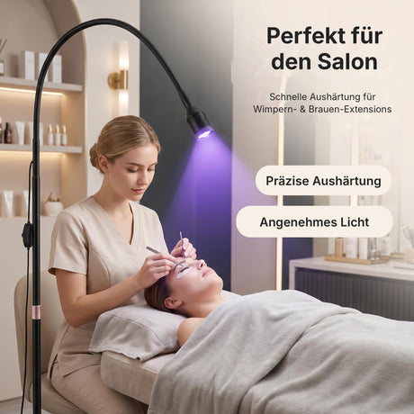 Profi-UV-Lampe 6 W mit Fußpedal & flexiblem Schwanenhals für Nagel-, Wimpern- und Brow-Studio