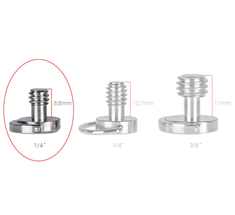 Klipschraube 1/4" Adapterschraube für Wechselplatte Kugelkopf Stativ