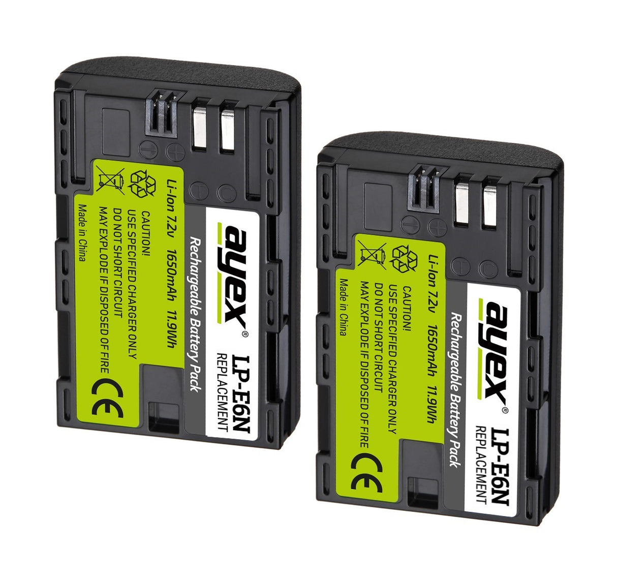 2 Stück ayex LP-E6N Akku - für Canon Kameras wie EOS R