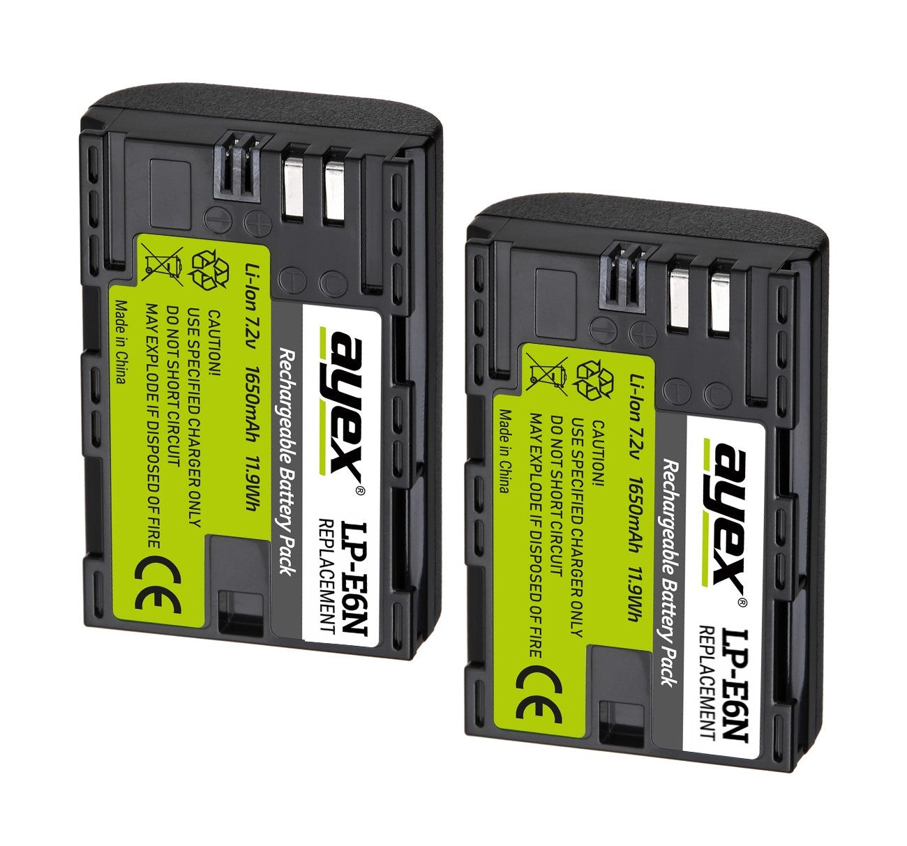 2 Stück ayex LP-E6N Akku - für Canon Kameras wie EOS R
