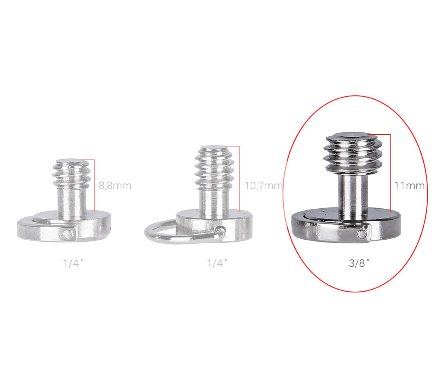 Klipschraube 3/8" Adapterschraube SC-06 für Wechselplatte Kugelkopf Stativ