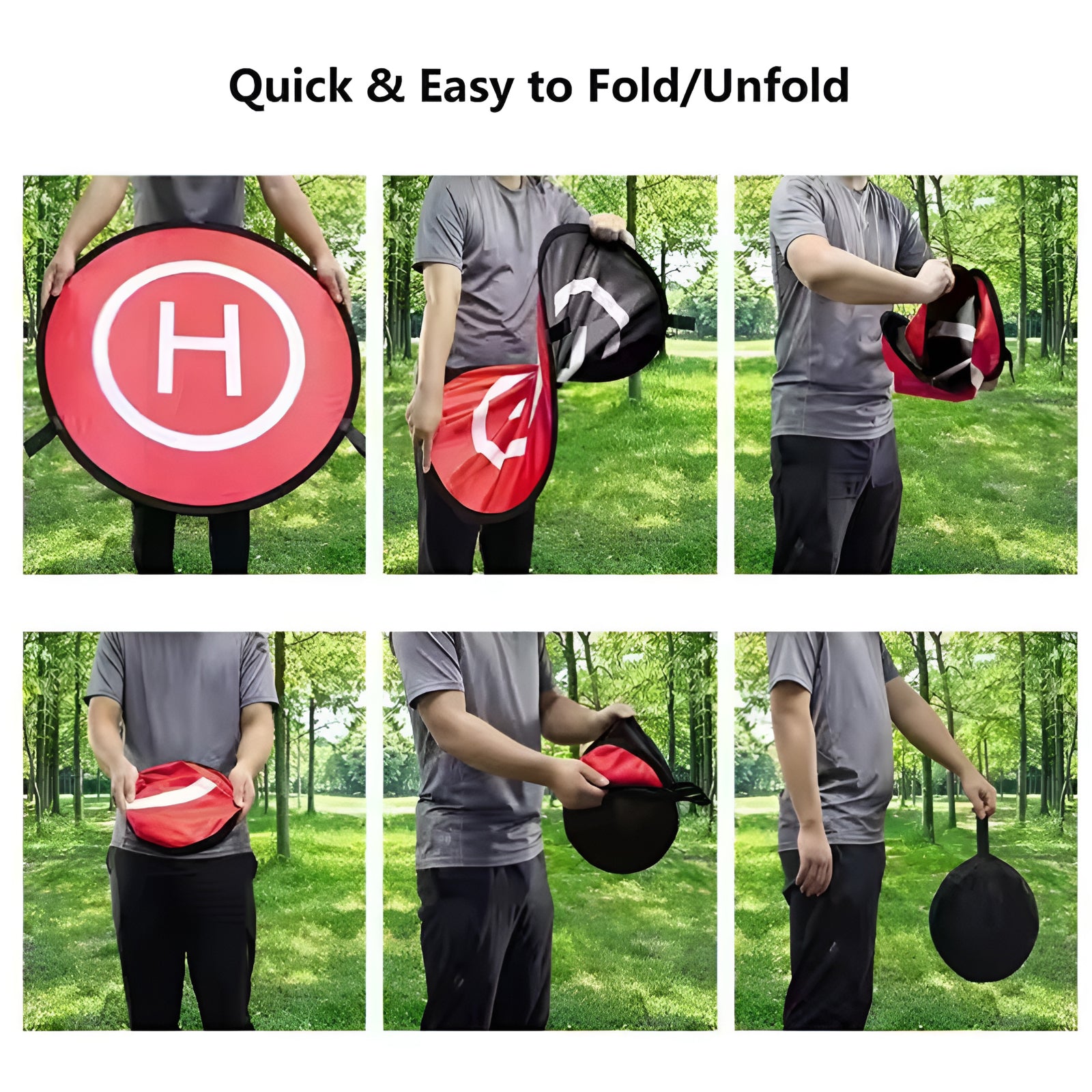 Landepad 90cm Landeplattform für Drohnen mit Reflektorstreifen für Nachtaufnahmen geeignet