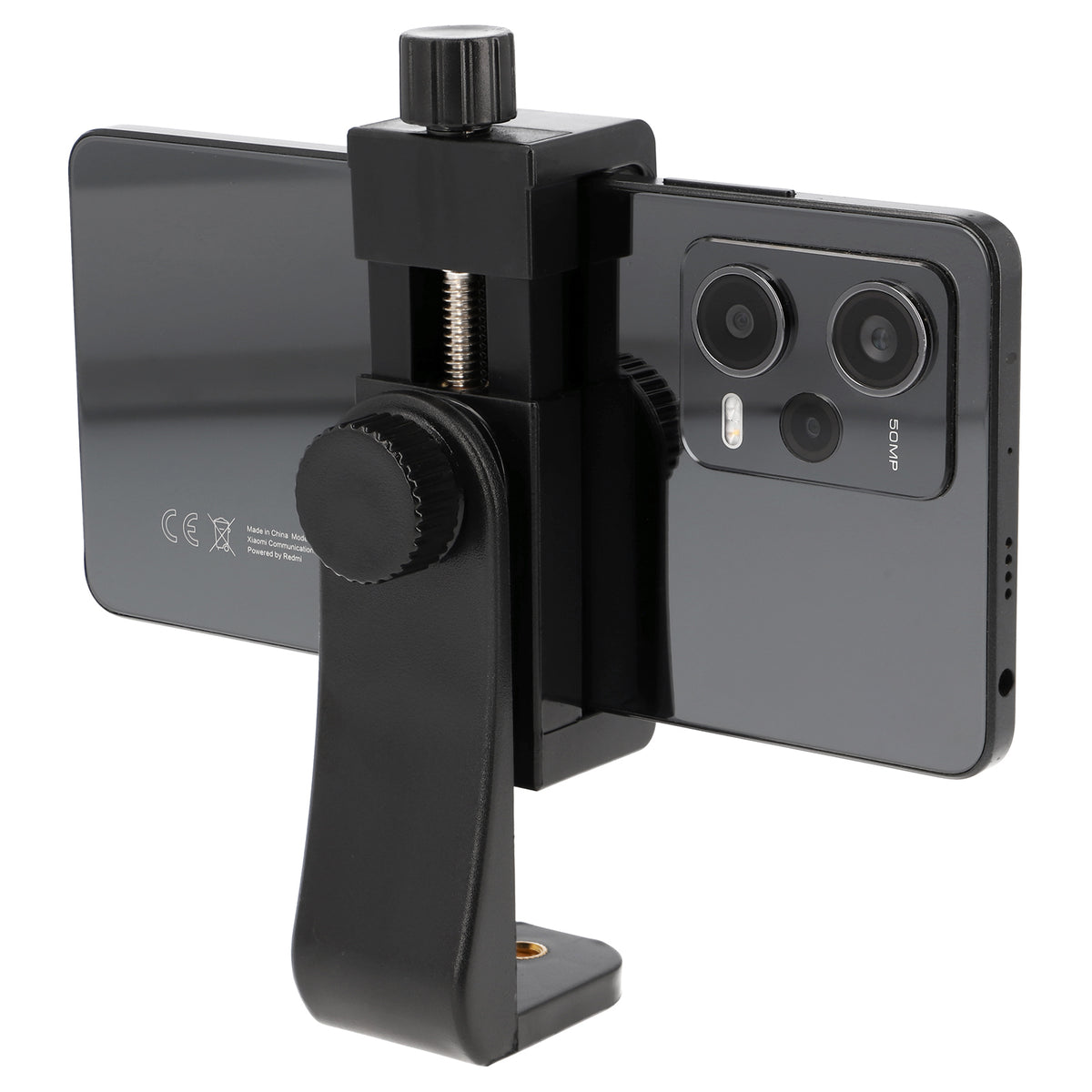 Drehbare Smartphone Halterung mit Schraubklemme & 360° Rotation - Universal Handy Stativhalter für Hochformat & Querformat (57–105 mm)
