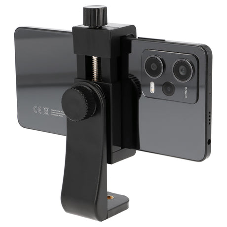 Drehbare Smartphone Halterung mit Schraubklemme & 360° Rotation - Universal Handy Stativhalter für Hochformat & Querformat (57–105 mm)