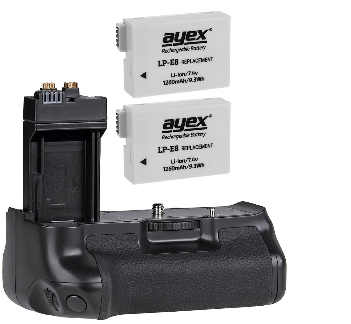 Batteriegriff Set für Canon EOS 550D 600D 650D 700D + 2x LP-E8 Akku wie BG-E8