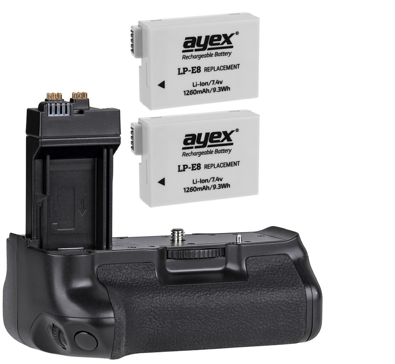 Batteriegriff Set für Canon EOS 550D 600D 650D 700D + 2x LP-E8 Akku wie BG-E8